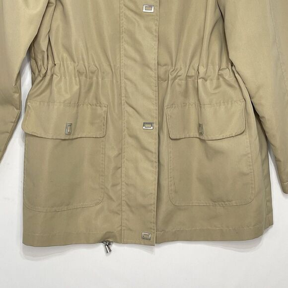 Totes Lightweight Windbreaker Jacket Size M Tan Full Zip and snaps No Hood women - Picture 5 of 16